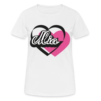 Name Mia Herz - Frauen T-Shirt atmungsaktiv - Weiß - Vorne - AI Model Female 172 dark (172cm)