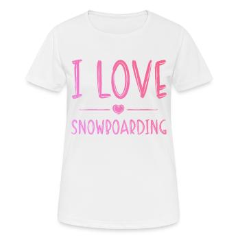 I love snowboarding - Women's Breathable T-Shirt - white - Front - AI Model Female 172 dark (172cm)