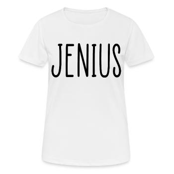 Jenius lustiges Zitat - Frauen T-Shirt atmungsaktiv - Weiß - Vorne - AI Model Female 172 dark (172cm)
