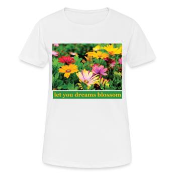 Fleur - T-shirt respirant Femme - blanc - Devant - AI Model Female 172 dark (172cm)
