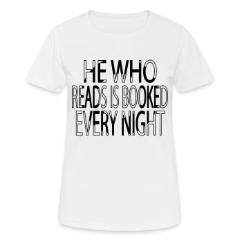 Book Dragon Books and Wine Books Lover - Women's Breathable T-Shirt - white - Front - AI Model Female 172 dark (172cm)