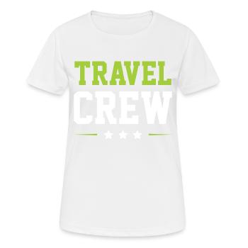 Travel Crew - Frauen T-Shirt atmungsaktiv - Weiß - Vorne - AI Model Female 172 dark (172cm)
