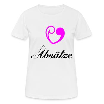 Absätze - Frauen T-Shirt atmungsaktiv - Weiß - Vorne - AI Model Female 172 dark (172cm)