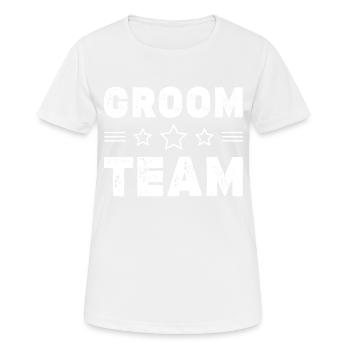 Groom Team - Frauen T-Shirt atmungsaktiv - Weiß - Vorne - AI Model Female 172 dark (172cm)