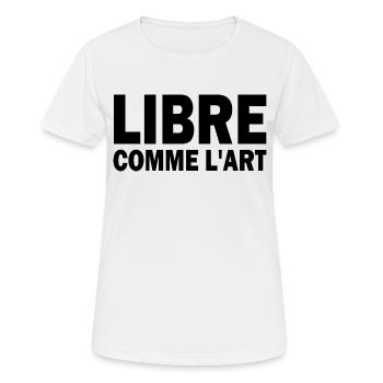 libre comme l art - T-shirt respirant Femme - blanc - Devant - AI Model Female 172 dark (172cm)