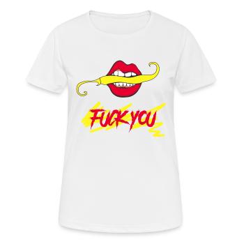 Fick dich - Frauen T-Shirt atmungsaktiv - Weiß - Vorne - AI Model Female 172 dark (172cm)