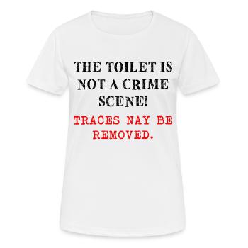 Les toilettes ne sont pas une scène de crime - T-shirt respirant Femme - blanc - Devant - AI Model Female 172 dark (172cm)