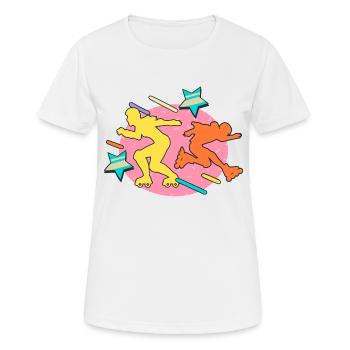 80s rollerbladers - Women's Breathable T-Shirt - white - Front - AI Model Female 172 dark (172cm)