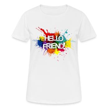 Hello friend splashes of color colorful - Women's Breathable T-Shirt - white - Front - AI Model Female 172 dark (172cm)