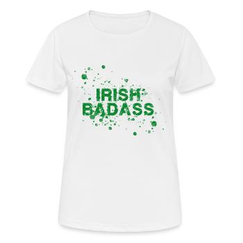 Badass irlandais,St.Patrick’s Day,Irlande - T-shirt respirant Femme - blanc - Devant - AI Model Female 172 dark (172cm)