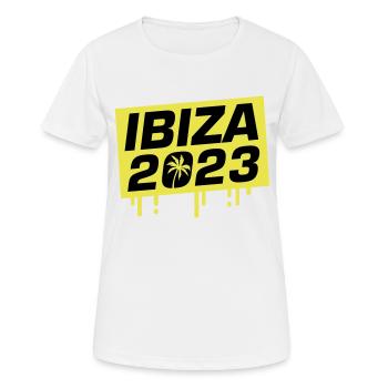 Ibiza 2023 - Frauen T-Shirt atmungsaktiv - Weiß - Vorne - AI Model Female 172 dark (172cm)