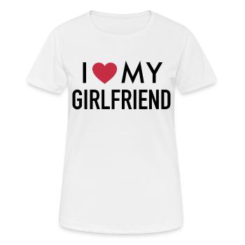 Ich liebe meine Freundin - Frauen T-Shirt atmungsaktiv - Weiß - Vorne - AI Model Female 172 dark (172cm)