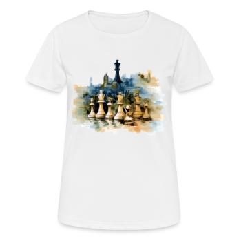 Huile sur toile échiquéenne - T-shirt respirant Femme - blanc - Devant - AI Model Female 172 dark (172cm)