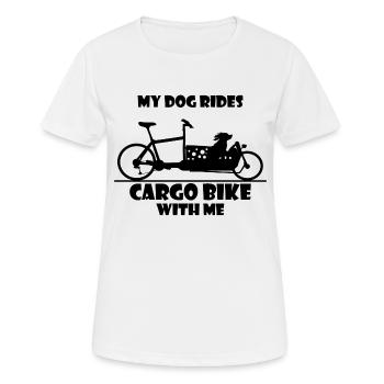 Cargo bike, cargo bike, dog, cargo bike - Women's Breathable T-Shirt - white - Front - AI Model Female 172 dark (172cm)
