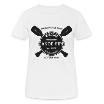 Kanuverleih Logo - Befreiung. - Frauen T-Shirt atmungsaktiv - Weiß - Vorne - AI Model Female 172 dark (172cm)
