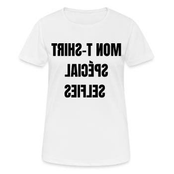 Mon t shirt spécial selfies - T-shirt respirant Femme - blanc - Devant - AI Model Female 172 dark (172cm)