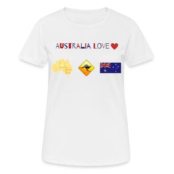 Australien, Australia Love, Australien Liebe - Frauen T-Shirt atmungsaktiv - Weiß - Vorne - AI Model Female 172 dark (172cm)