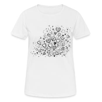 Herz Schwarm - Frauen T-Shirt atmungsaktiv - Weiß - Vorne - AI Model Female 172 dark (172cm)