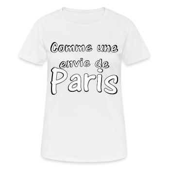 Comme une envie de Paris - T-shirt respirant Femme - blanc - Devant - AI Model Female 172 dark (172cm)