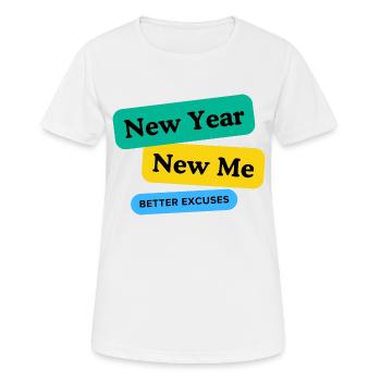 Nouvelle année, nouveau moi - T-shirt respirant Femme - blanc - Devant - AI Model Female 172 dark (172cm)