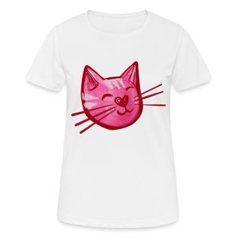Pink Kitty Cat - Women's Breathable T-Shirt - white - Front - AI Model Female 172 dark (172cm)