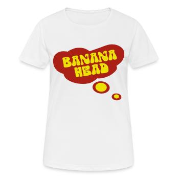 Große rote Denkblase im ausgewaschenen BANANENKOPF - Frauen T-Shirt atmungsaktiv - Weiß - Vorne - AI Model Female 172 dark (172cm)