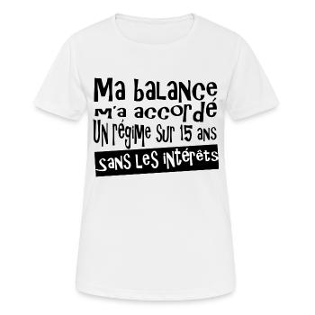 Régime sans intérêts - T-shirt respirant Femme - blanc - Devant - AI Model Female 172 dark (172cm)