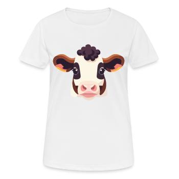 Kuh Kopf Milchkuh - Frauen T-Shirt atmungsaktiv - Weiß - Vorne - AI Model Female 172 dark (172cm)