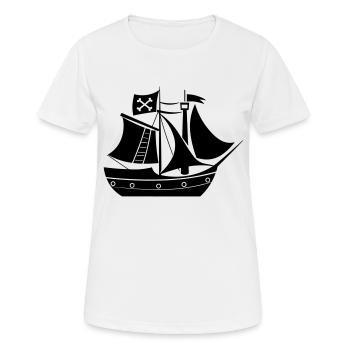 Bateau pirate - T-shirt respirant Femme - blanc - Devant - AI Model Female 172 dark (172cm)