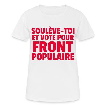 Front populaire - élections législatives 2024 - T-shirt respirant Femme - blanc - Devant - AI Model Female 172 dark (172cm)