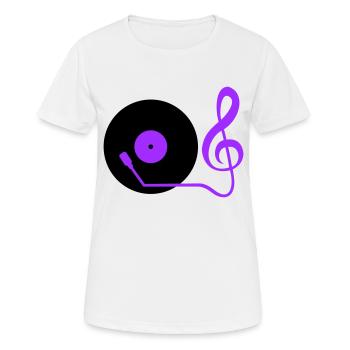 Clé de musique note mixeur de fête vinyle - T-shirt respirant Femme - blanc - Devant - AI Model Female 172 dark (172cm)