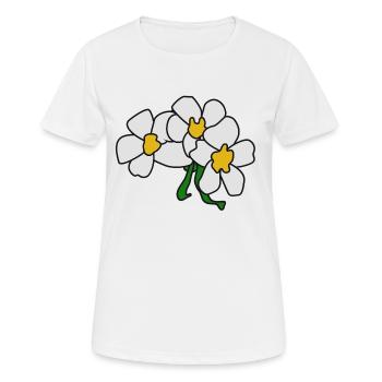 Gänseblümchen abstrakte Skizze - Frauen T-Shirt atmungsaktiv - Weiß - Vorne - AI Model Female 172 dark (172cm)