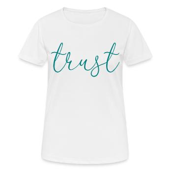trust - Women's Breathable T-Shirt - white - Front - AI Model Female 172 dark (172cm)