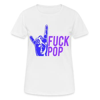 Fuck Pop Charts Musique Heavy Metal Cornes Geste de la main - T-shirt respirant Femme - blanc - Devant - AI Model Female 172 dark (172cm)