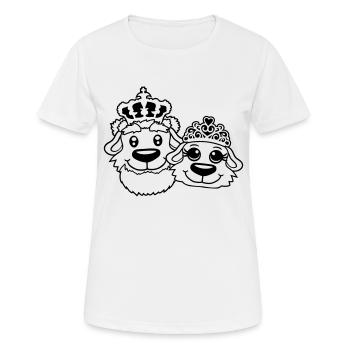 Deux Chiens Couronne Roi Reine Souverain Majesté - T-shirt respirant Femme - blanc - Devant - AI Model Female 172 dark (172cm)