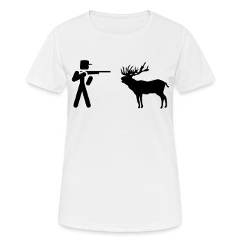 Chasseur sauvage - T-shirt respirant Femme - blanc - Devant - AI Model Female 172 dark (172cm)