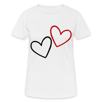 Cœurs Amour - T-shirt respirant Femme - blanc - Devant - AI Model Female 172 dark (172cm)