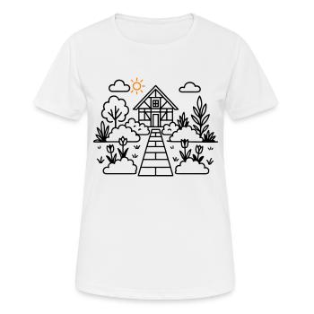 Schrebergarten Garten Natur - Frauen T-Shirt atmungsaktiv - Weiß - Vorne - AI Model Female 172 dark (172cm)