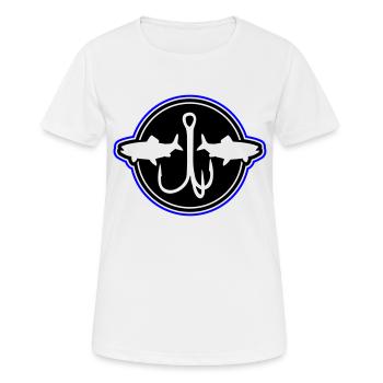 Fische Angeln Angelhaken - Frauen T-Shirt atmungsaktiv - Weiß - Vorne - AI Model Female 172 dark (172cm)