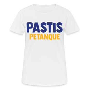 PASTIS PETANQUE Camping Apéro Vacances Beauf - T-shirt respirant Femme - blanc - Devant - AI Model Female 172 dark (172cm)
