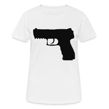 gun2 - Frauen T-Shirt atmungsaktiv - Weiß - Vorne - AI Model Female 172 dark (172cm)