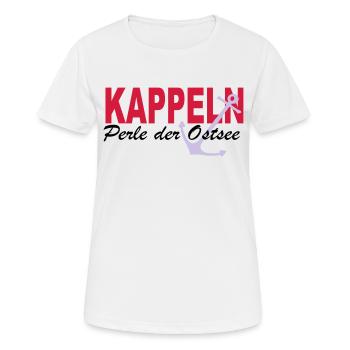 Perle der Ostsee KAPPELN - Frauen T-Shirt atmungsaktiv - Weiß - Vorne - AI Model Female 172 dark (172cm)