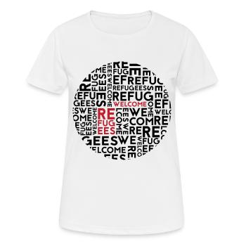 refugees welcome - Frauen T-Shirt atmungsaktiv - Weiß - Vorne - AI Model Female 172 dark (172cm)