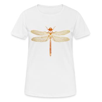 Libellule or - T-shirt respirant Femme - blanc - Devant - AI Model Female 172 dark (172cm)
