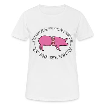 UNITED STATES OF AUVERGNE - T-shirt respirant Femme - blanc - Devant - AI Model Female 172 dark (172cm)