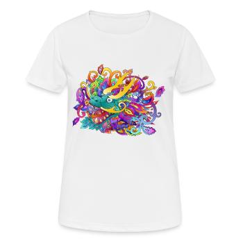 chinesischer Drache - Frauen T-Shirt atmungsaktiv - Weiß - Vorne - AI Model Female 172 dark (172cm)