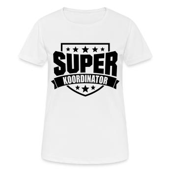 Super Koordinator - Frauen T-Shirt atmungsaktiv - Weiß - Vorne - AI Model Female 172 dark (172cm)