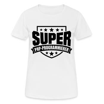 Super PHP-Programmierer - Frauen T-Shirt atmungsaktiv - Weiß - Vorne - AI Model Female 172 dark (172cm)