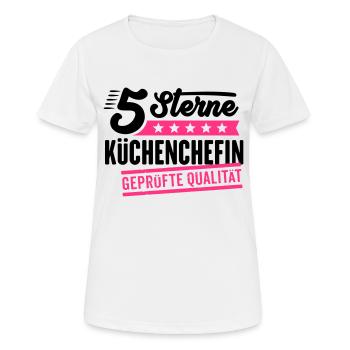 5Sterne Küchenchefin - Frauen T-Shirt atmungsaktiv - Weiß - Vorne - AI Model Female 172 dark (172cm)