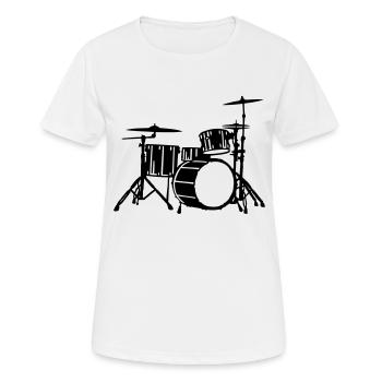 Drums Silhouette Detailed - Frauen T-Shirt atmungsaktiv - Weiß - Vorne - AI Model Female 172 dark (172cm)